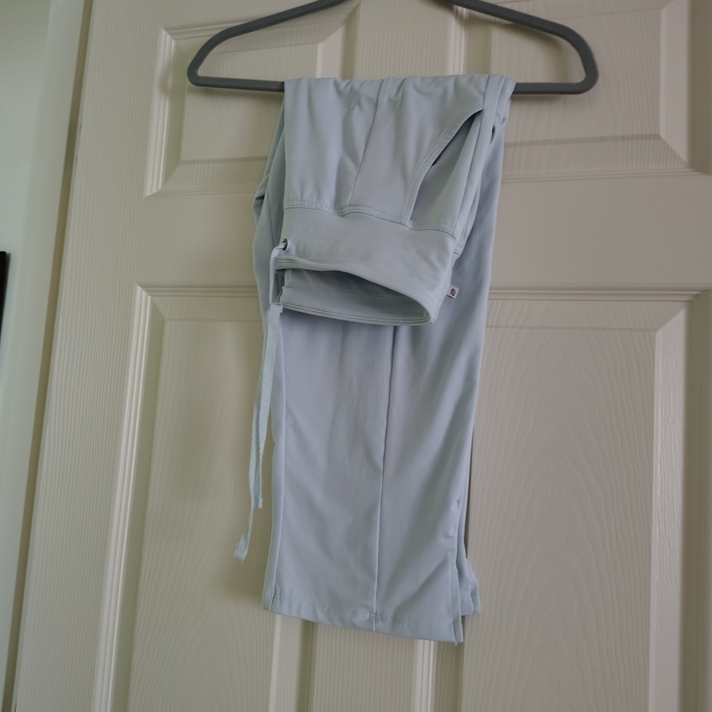 Light Blue Athletic Pants Below Knee